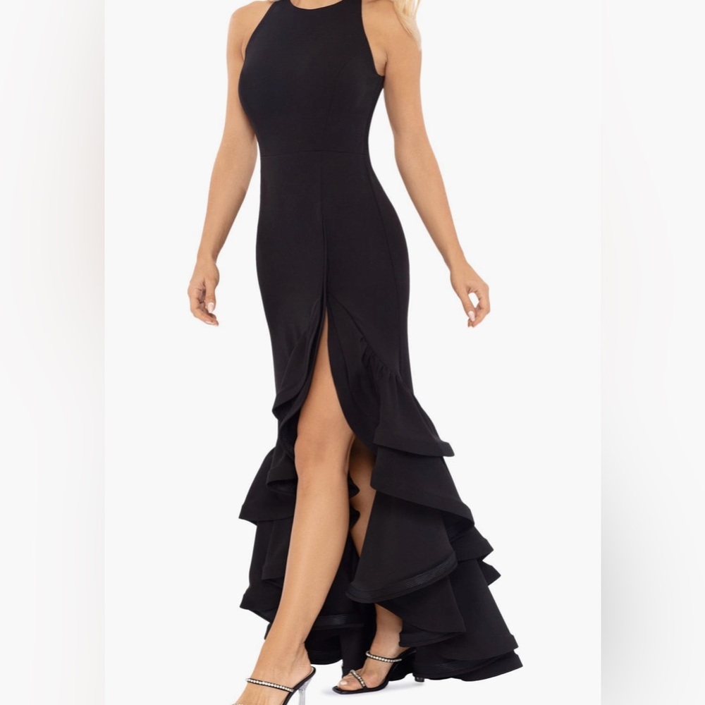 Betsy & Adam Black High Low Dress